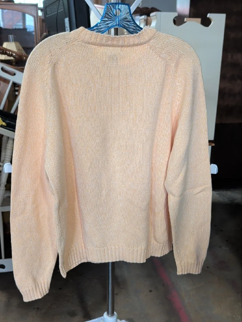 Vtg. St. Johns Bay Peach Crewneck Sweater 100% Cotton
